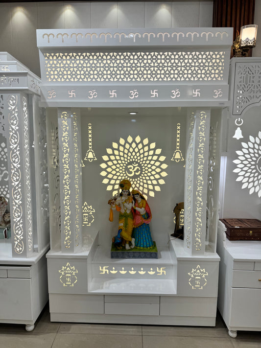 Mandir Gher Tak Exclusively Wooden Home Temple along with Om Concept