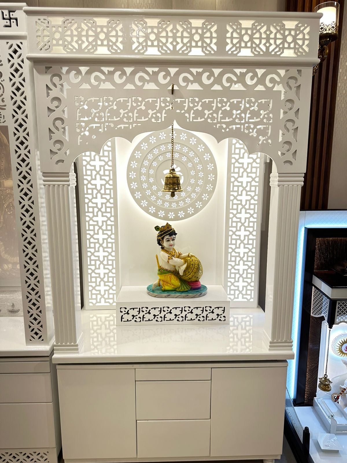 Mandir Gher Tak 3D Om Wooden Home Temple